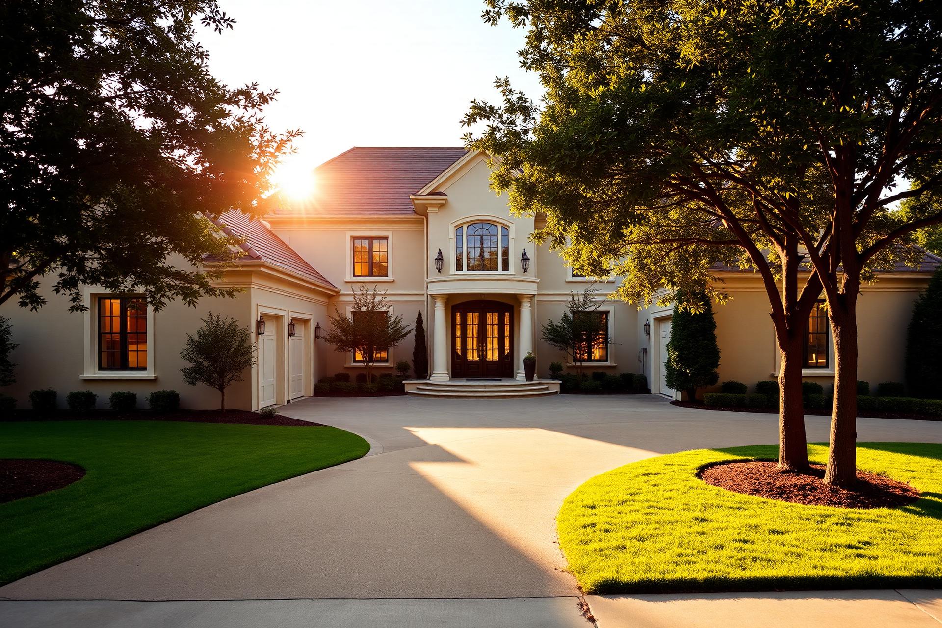 Elegant home at golden hour